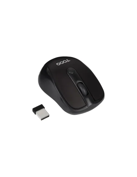 TooQ Ratón inalámbrico, 1600 DPI, 4 botones, Negro