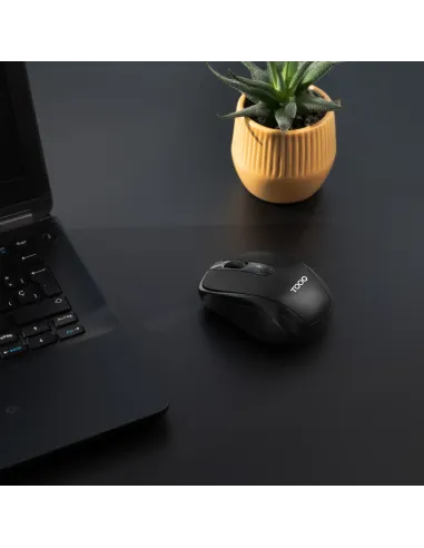 TooQ Ratón inalámbrico, 1600 DPI, 4 botones, Negro