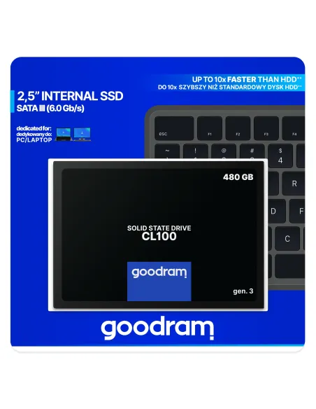 Goodram CL100 gen.3 480 GB 2.5" Serial ATA III 3D NAND