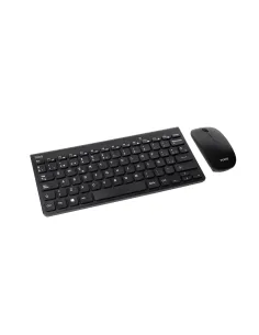 TooQ Teclado compacto + Ratón slim inalámbrico, Negro