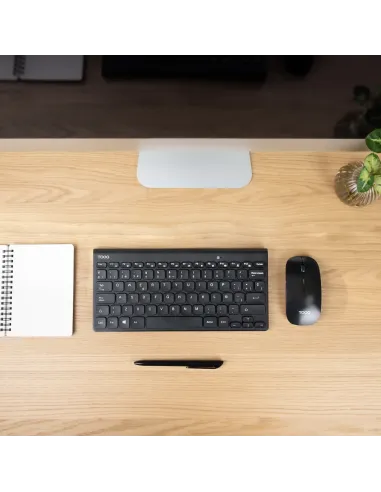 TooQ Teclado compacto + Ratón slim inalámbrico, Negro