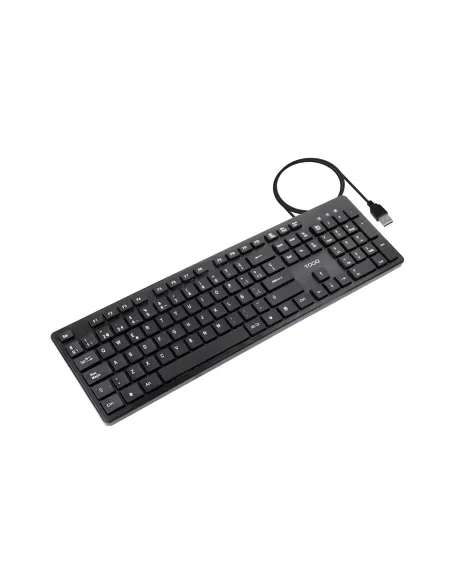 TooQ Teclado silencioso USB, 105 teclas, Negro