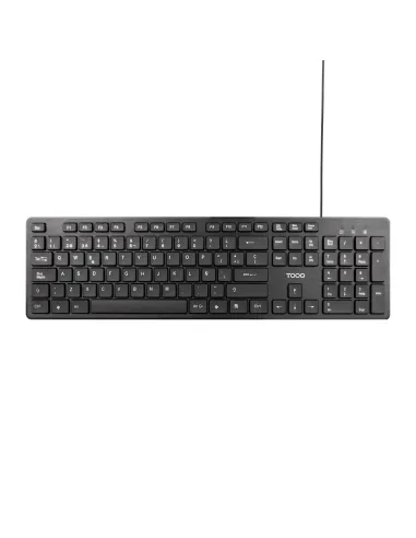 TooQ Teclado silencioso USB, 105 teclas, Negro