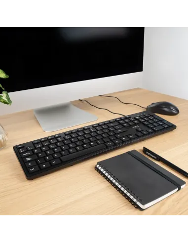 TooQ Teclado silencioso USB, 105 teclas, Negro