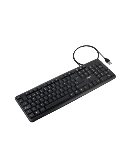 TooQ Teclado USB, 104 teclas, Negro