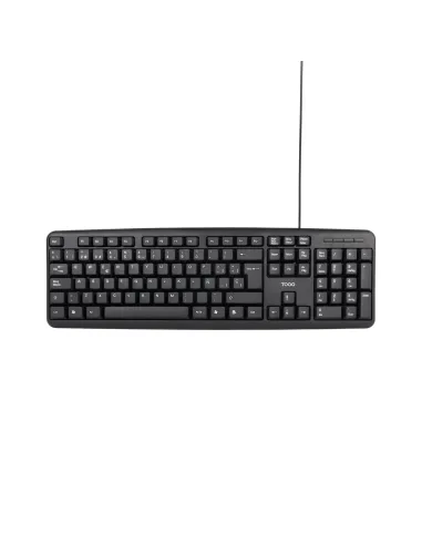 TooQ Teclado USB, 104 teclas, Negro