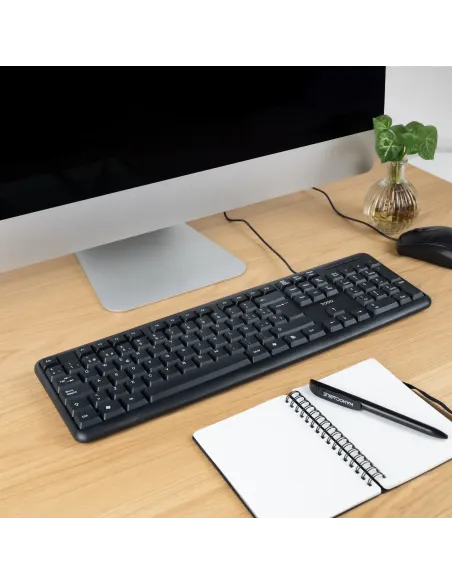TooQ Teclado USB, 104 teclas, Negro