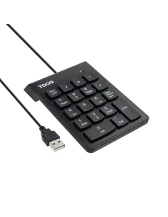 TooQ Teclado numérico USB, 19 teclas, Negro