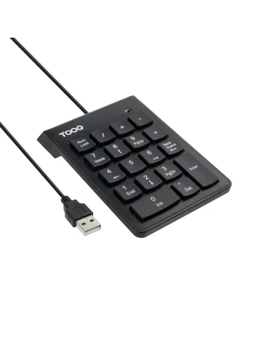 TooQ Teclado numérico USB, 19 teclas, Negro