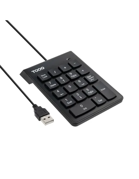 TooQ Teclado numérico USB, 19 teclas, Negro