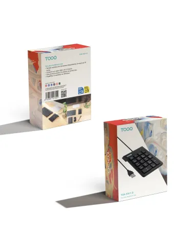 TooQ Teclado numérico USB, 19 teclas, Negro