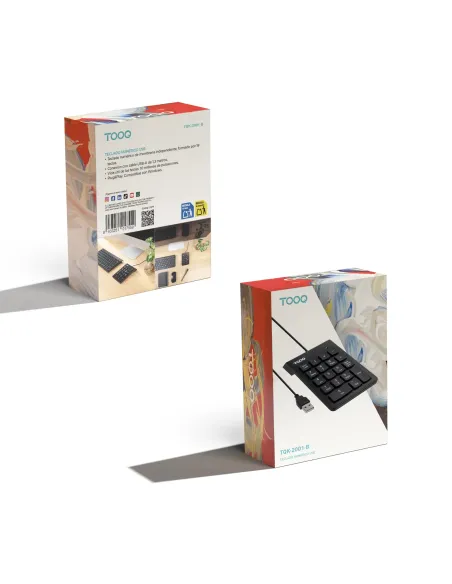 TooQ Teclado numérico USB, 19 teclas, Negro