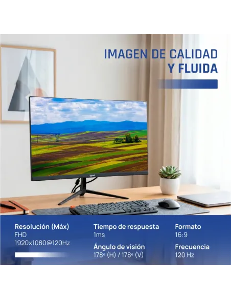 iggual Monitor 24" 1ms FHD 120Hz VGA HDMI DP MM