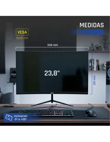 iggual Monitor 24" 1ms FHD 120Hz VGA HDMI DP MM