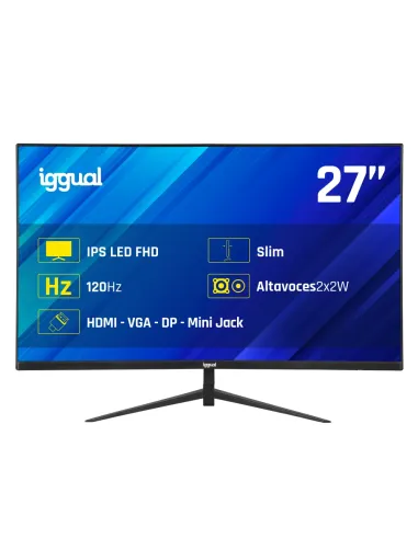 iggual Monitor 27" 1ms FHD 120Hz VGA HDMI DP MM
