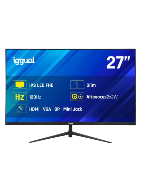 iggual Monitor 27" 1ms FHD 120Hz VGA HDMI DP MM