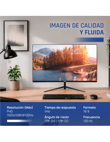 iggual Monitor 27" 1ms FHD 120Hz VGA HDMI DP MM