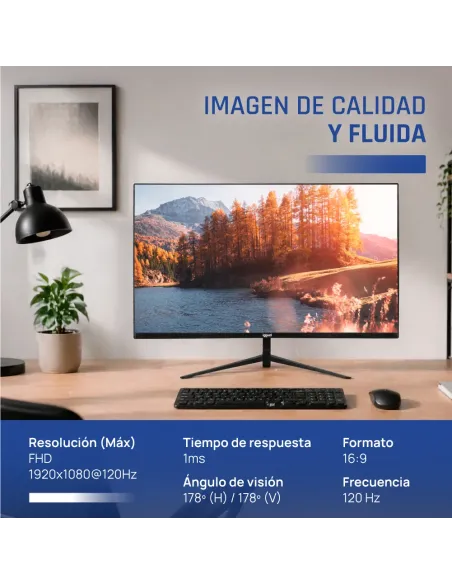iggual Monitor 27" 1ms FHD 120Hz VGA HDMI DP MM