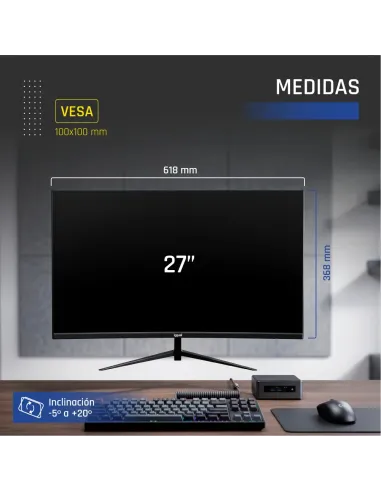 iggual Monitor 27" 1ms FHD 120Hz VGA HDMI DP MM