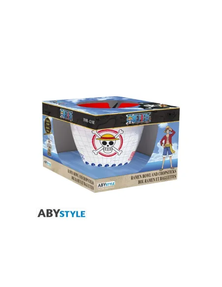 Bowl de ramen con palillos abystyle one piece monkey d. luffy