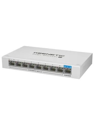 Keenetic PoE+ Switch 9 (KN-4710) Switch Gigabit de 9 puertos con 8 puertos PoE+ y asignación de energía de 120 W