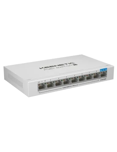 Keenetic PoE+ Switch 9 (KN-4710) Switch Gigabit de 9 puertos con 8 puertos PoE+ y asignación de energía de 120 W