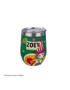 Taza de viaje isotermica cinereplicas kpop demon hunters zoey hamburger