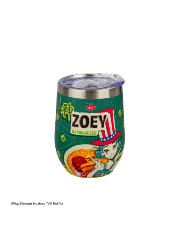 Taza de viaje isotermica cinereplicas kpop demon hunters zoey hamburger