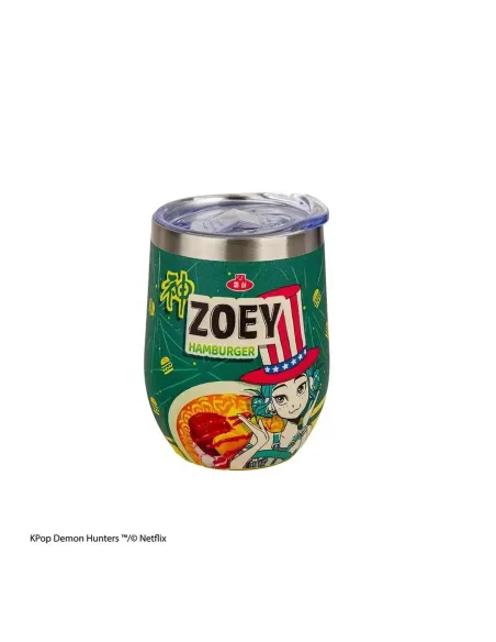 Taza de viaje isotermica cinereplicas kpop demon hunters zoey hamburger