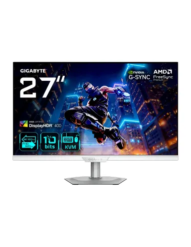 GIGABYTE M27UP ICE Monitor de juego 27” 4K UHD - Modo dual (4K 160Hz o FHD 320Hz), 3840 x 2160, 1ms, 350 cd m², FreeSync