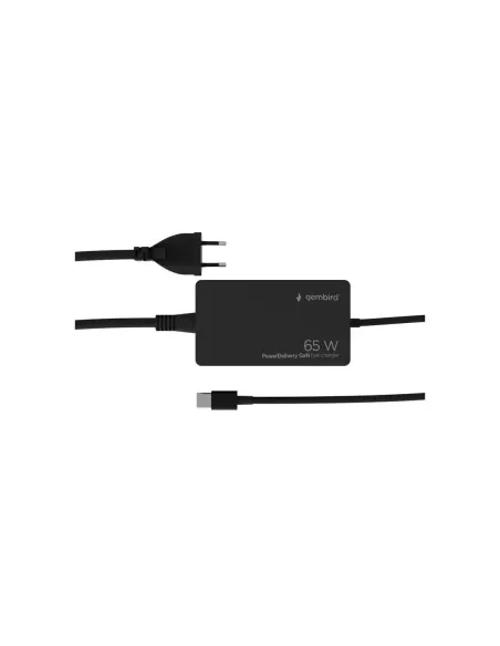 GEMBIRD Cargador rápido USB tipo C PD de 65 W GaN