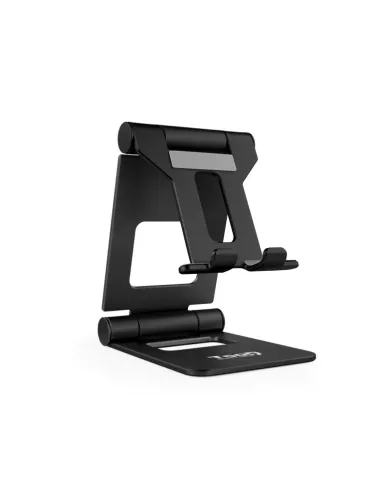 TooQ Soporte de sobremesa ajustable para teléfono / tablet hasta 10”, Negro