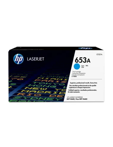 HP Cartucho de tóner original LaserJet HP 653A cian