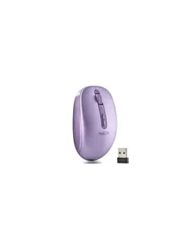 Ratón Ergonómico Inalámbrico NGS Fog Dual FOGDUALPURPLE Silencioso/ Hasta 1600 DPI/ Púrpura