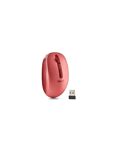 Ratón Ergonómico Inalámbrico NGS Fog Dual FOGDUALRED Silencioso/ Hasta 1600 DPI/ Rojo