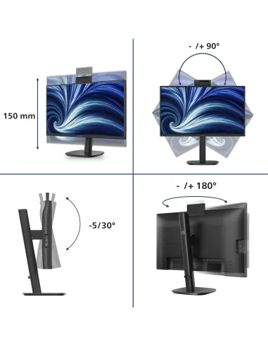 Philips 3000 series 24B2N3200JH 00 pantalla para PC 60,5 cm (23.8") 1920 x 1080 Pixeles Full HD LCD Negro