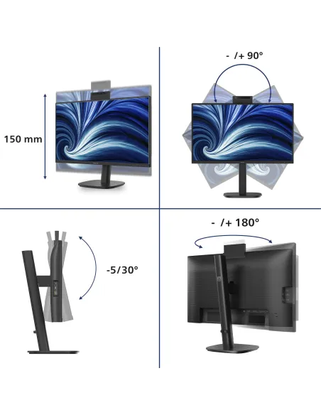 Philips 3000 series 24B2N3200JH 00 pantalla para PC 60,5 cm (23.8") 1920 x 1080 Pixeles Full HD LCD Negro