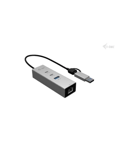 i-tec USB-C USB-A Metal HUB 3 (2x USB-C, 1x USB-A) Port + 2.5GLAN