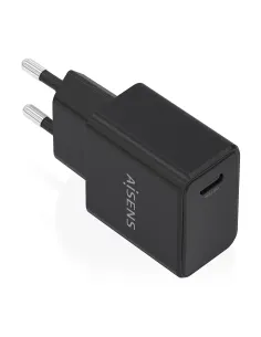 AISENS Cargador GaN USB-C PD3.0 1xUSB-C 20W, Negro