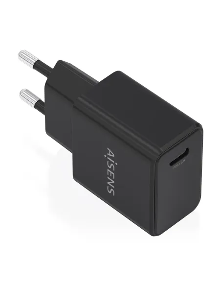 AISENS Cargador GaN USB-C PD3.0 1xUSB-C 20W, Negro