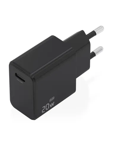 AISENS Cargador GaN USB-C PD3.0 1xUSB-C 20W, Negro