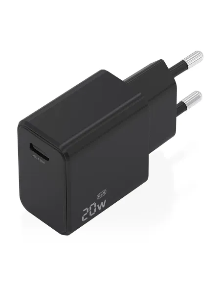 AISENS Cargador GaN USB-C PD3.0 1xUSB-C 20W, Negro