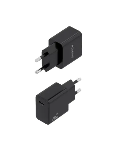 AISENS Cargador GaN USB-C PD3.0 1xUSB-C 20W, Negro