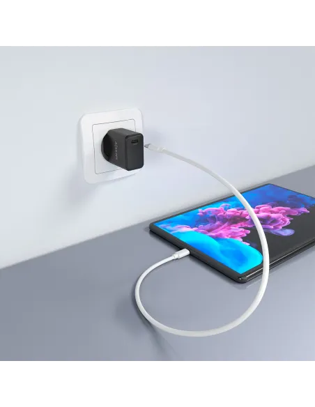 AISENS Cargador GaN USB-C PD3.0 1xUSB-C 20W, Negro