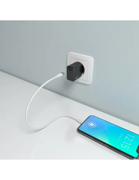 AISENS Cargador GaN USB-C PD3.0 1xUSB-C 20W, Negro