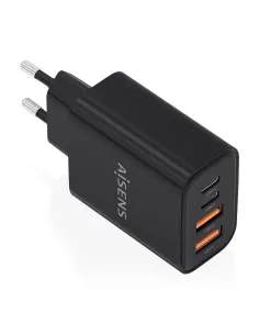 AISENS Cargador GaN 32W, 2xUSB-C PD3.0, 2xUSB-A, Negro
