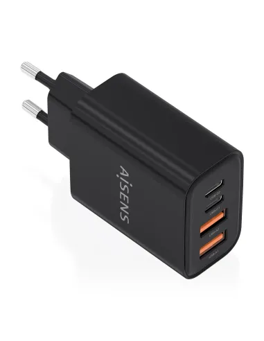 AISENS Cargador GaN 32W, 2xUSB-C PD3.0, 2xUSB-A, Negro