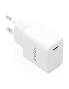 AISENS Cargador GaN USB-C PD3.0 1xUSB-C 20W, Blanco
