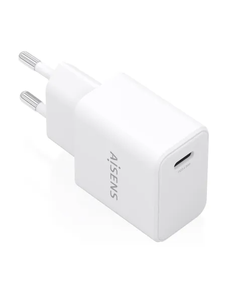 AISENS Cargador GaN USB-C PD3.0 1xUSB-C 20W, Blanco