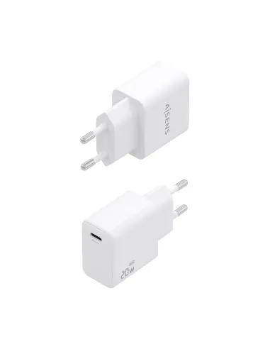 AISENS Cargador GaN USB-C PD3.0 1xUSB-C 20W, Blanco